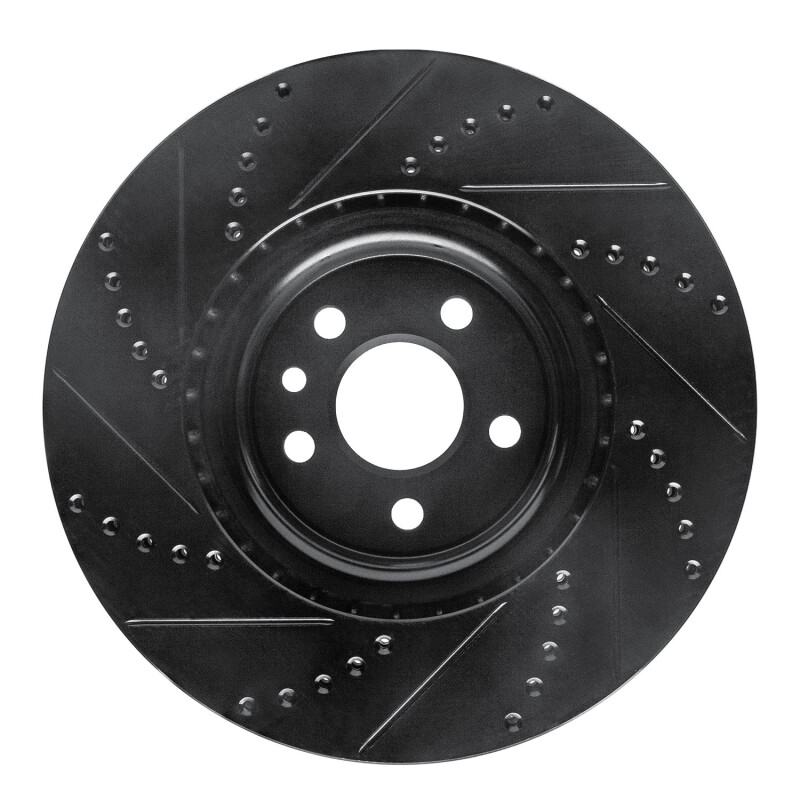 Volvo S60 Brake Rotor (1) - Front Right - R1 Concepts - Drilled & Slotted - Black - `07-`16